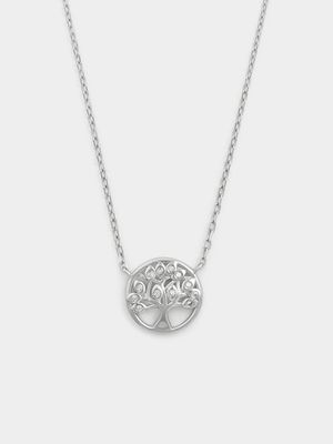 Sterling Silver Cubic Zirconia Mini Tree of Life Pendant