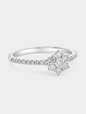 White Gold 0.3ct Lab Grown Diamond Flower Ring