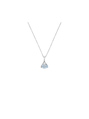 Sterling Silver Aquamarine Cubic Zirconia Iconic Women’s Pendant