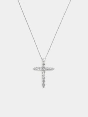 White Gold 1ct Lab Grown Diamond Women’s Cross Pendant