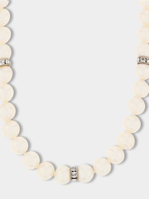 Freshwater Pearl Necklace with Cubic Zirconia