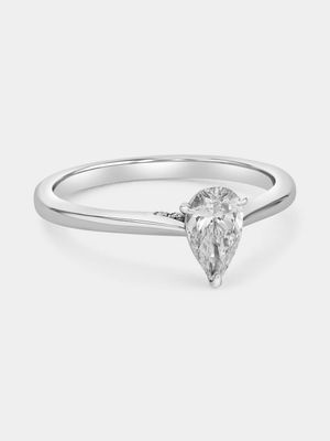 White Gold 0.5ct Lab Grown Diamond Solitaire Pear Ring