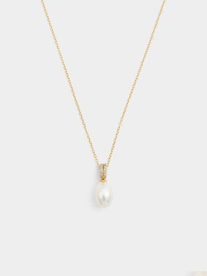 Gold Plated Sterling Silver Freshwater Pearl Pendant