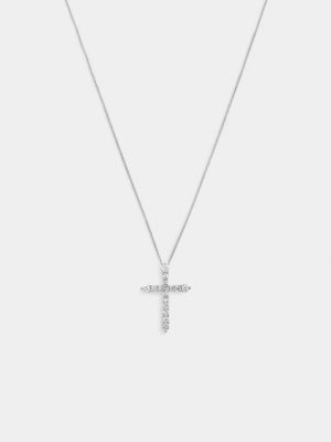 White Gold 0.5ct Lab Grown Diamond Women’s Cross Pendant