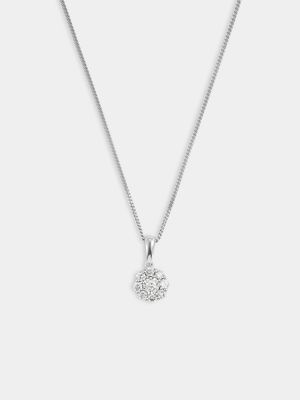 Sterling Silver Lab Grown Diamond Women’s Mini Cluster Pendant