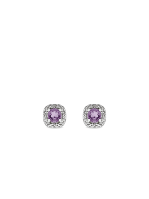 Sterling Silver Cubic Zirconia Women's February Birthstone Stud Earrings