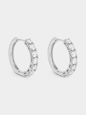 White Gold 1ct Lab Grown Diamond Hoop Earrings