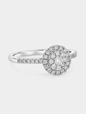 White Gold 0.3ct Lab Grown Diamond Round Halo Ring