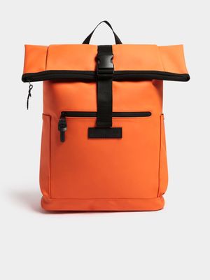 Men's Relay Jeans Rubberised Foldover Orange Backpack