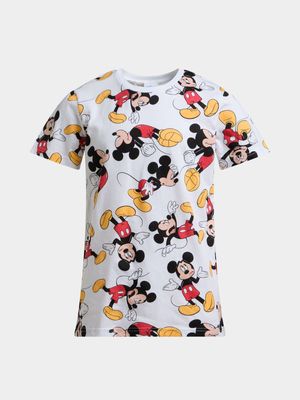 Jet Younger Boys White Mickey Mouse T-Shirt