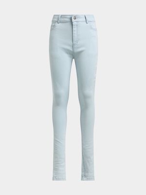 Jet Younger Girls Bleached 5 Pocket Jeans