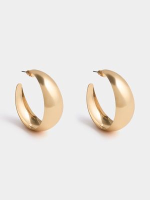 Jet Women's Gold large Bubble Hoop Earrings