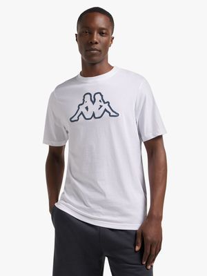 Mens Kappa Logo Coly White/Blue Tee