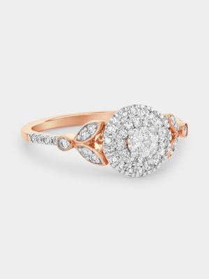 Rose Gold 0.5ct Lab Grown Diamond Round Double Halo Ring