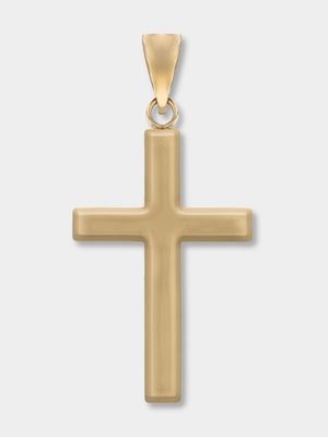 Yellow Gold Classic Plain Cross Pendant off Chain