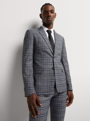 Men's Markham Sllim Check Charcoal/Blue Jacket