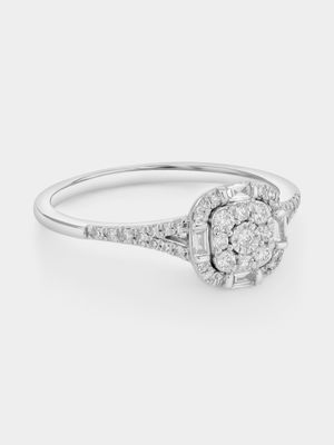 White Gold 0.2ct Lab Grown Diamond Cushion Halo Ring