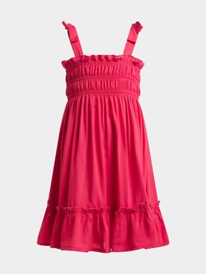 Older Girl's Pink Smocked Dress