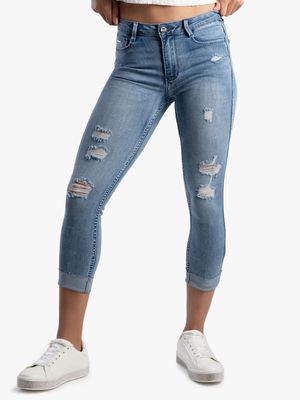 Women's Sissy Boy Blue Axel Capri Jeans