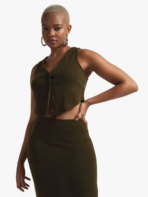 Women's Fatigue Co-Ord Cropped Waistcoat