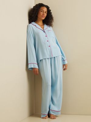 Women's Iconography Piped Long PJ Set