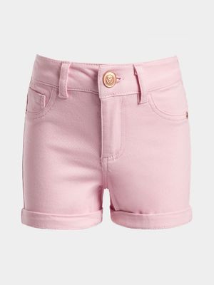 Younger Girl's Pink Denim Shorts