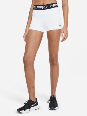 Nike Pro Women's 3" White Shorts