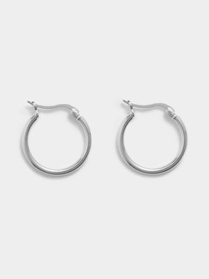 Sterling Silver Slightly Tapered Tube 20mm Hoop Earrings