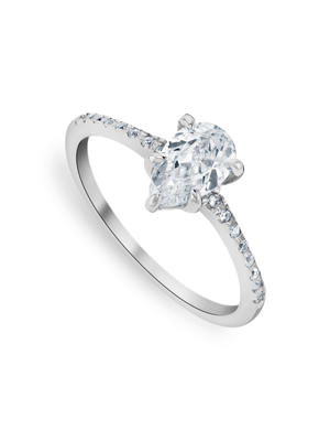 White Gold Moissanite Pear Women’s Ring