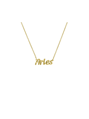 Aries Script Brass Pendant on Chain