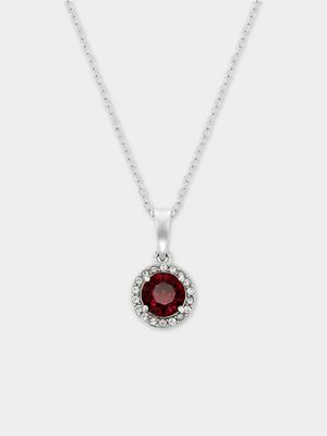 Sterling Silver Crystal Women's July Birthstone Pendant Necklace