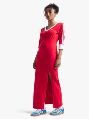 adidas Originals Women's V-Neck Red Dress