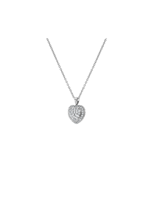 Heart CZ Brass Locket on Chain