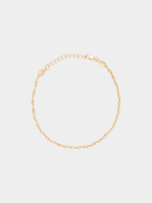 18ct Gold Plated Dainty Twisted Bracelet