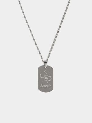 Stainless Steel Scorpio Dogtag Pendant on Chain