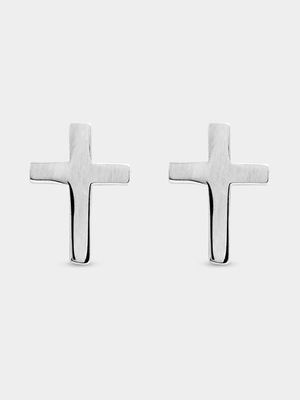 Sterling Silver Cross Studs