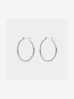 Silver Plated Oval Hoops