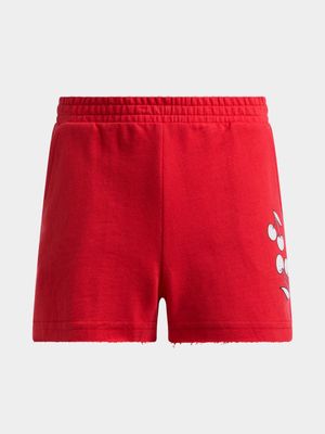 Jet Younger Girls Red Fleece Shorts