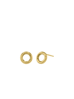 Gold Tone Brass Open Circle Studs