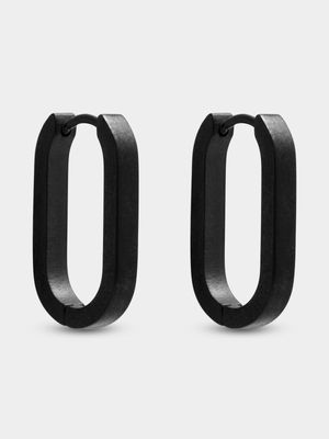 Black Stainless Steel Oval Hoops