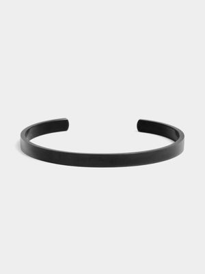 Gents Stainless Steel Black 5mm Wristband