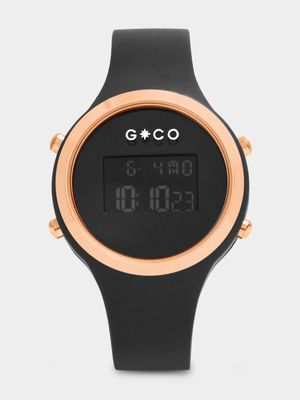 Digital Black & Rosegold Watch