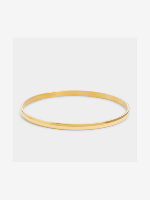 Stainless Steel 4mm Gold Plated Solid Bangle