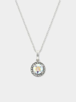 Sterling Silver Crystal Women's October Birthstone Pendant Necklace