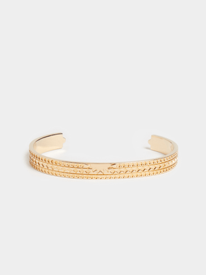 18ct Gold Plated Pattern Cuff Bangle