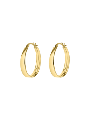 Oval Gold Tone Brass Hoops