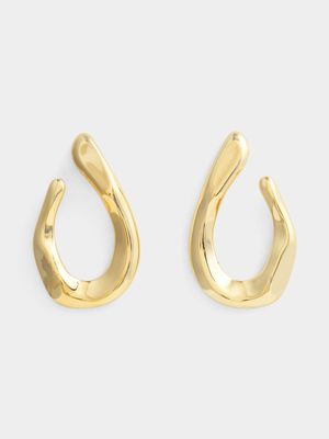 Large Wavy Hoop Earrings