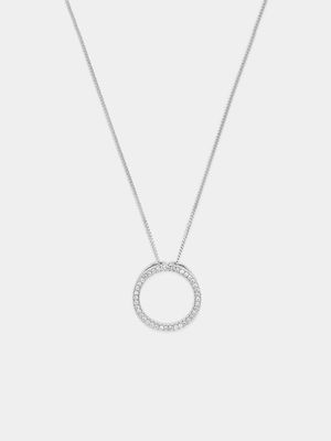 Sterling Silver Lab Grown Diamond Women’s Circle Pendant