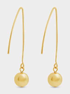 Gold Tone Ball Thread Earrings