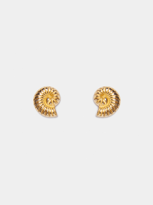 18ct Gold Plated Snail Shell Studs